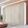 Guarda Roupa 6 Portas 2 Portas Ripadas Nas Laterais Potente 100% Mdf Off White - Móveis Europa - 1