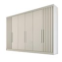 Ver imagem 2 de Guarda Roupa 6 Portas 2 Portas Ripadas Nas Laterais Potente 100% Mdf Off White - Móveis Europa