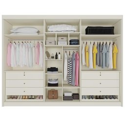 Guarda Roupa 6 Portas 2 Portas Ripadas Nas Laterais Potente 100% Mdf Off White - Móveis Europa - 3
