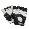 Luva Algodão Crochê Meio Dedo Branco e Preto Tam M - 1