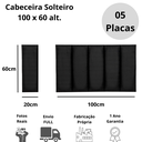 Ver imagem 5 de Cabeceira Solteiro Veludo Preto Placa Modulada Estofada Ripada Adesiva