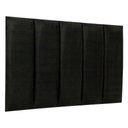 Ver imagem 1 de Cabeceira Solteiro Veludo Preto Placa Modulada Estofada Ripada Adesiva