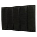 Ver imagem 3 de Cabeceira Solteiro Veludo Preto Placa Modulada Estofada Ripada Adesiva