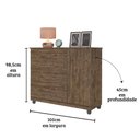 Ver imagem 3 de Comoda Prata Cor:canela Mizza Decor - Armário para Quarto