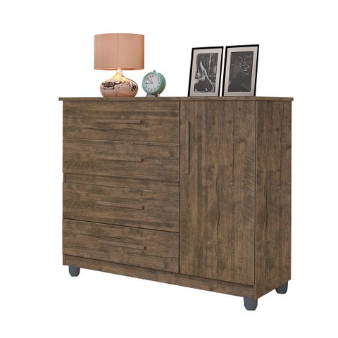 Comoda Prata Cor:canela Mizza Decor - Armário para Quarto