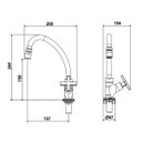 Ver imagem 5 de Torneira Cozinha Bancada Ômega 1/4 de Volta 25677 Meber - Cromado