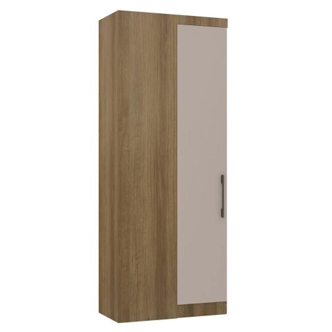 Guarda Roupa Canto Reto 90cm com 1 Porta Delphi Avelã/cinnamon L01 - Mpozenato