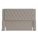 Ver mais imagens de Cabeceira e Calçadeira Báu King Size Atena 195cm Capitonê Suede Bege - Abmaza