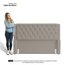 Ver imagem 7 de Cabeceira e Calçadeira Báu King Size Atena 195cm Capitonê Suede Bege - Abmaza