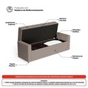 Ver imagem 6 de Cabeceira e Calçadeira Báu King Size Atena 195cm Capitonê Suede Bege - Abmaza