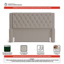 Ver imagem 3 de Cabeceira e Calçadeira Báu King Size Atena 195cm Capitonê Suede Bege - Abmaza