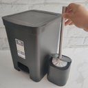 Ver imagem 5 de Conjunto para Banheiro Lixeira de Pedal 12L Trium e Escova Sanitária com Suporte Dual Preto OU