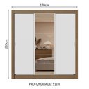 Ver imagem 7 de Guarda-roupa Casal 3 Portas de Correr com Espelho 2 Gavetas Rustic/branco Sublime Madesa Rustic/