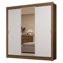 Ver mais imagens de Guarda-roupa Casal 3 Portas de Correr com Espelho 2 Gavetas Rustic/branco Sublime Madesa Rustic/