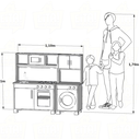 Ver imagem 4 de Kit Cozinha Infantil Retro e Máquina de Lavar Infantil - Cinza