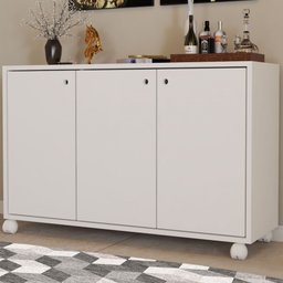 Balcão Buffet Roma 3 Portas Branco - Pnr Móveis - 1