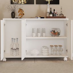 Balcão Buffet Roma 3 Portas Branco - Pnr Móveis - 3