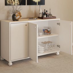 Balcão Buffet Roma 3 Portas Branco - Pnr Móveis - 2