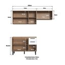 Ver imagem 3 de Cozinha Modulada Provençal 3 Peças Balcão 120cm 2 Armários Marrom/Jequitibá/Branco Fosco