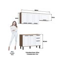 Ver imagem 5 de Cozinha Modulada Provençal 3 Peças Balcão 120cm 2 Armários Marrom/Jequitibá/Branco Fosco