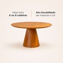 Ver imagem 5 de Mesa de Jantar Cone Madeira Maciça e Lâmina Madeira Natural 1,35m