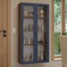 Cristaleira Suspensa 70 Cm 2 Portas de Vidro Rustic/azul Vik Madesa - 2