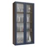 Cristaleira Suspensa 70 Cm 2 Portas de Vidro Rustic/azul Vik Madesa - 1