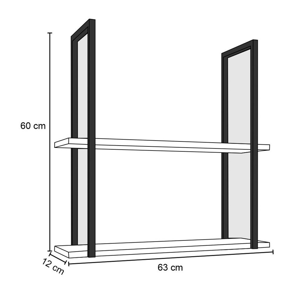 Prateleira Decorativa Multiuso Estilo Industrial Loft D09 Branco - Mpozenato - 4