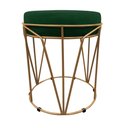 Ver imagem 2 de Puff Babu Suede Verde Base Dourado