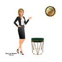 Ver imagem 4 de Puff Babu Suede Verde Base Dourado