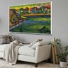 Quadro Wassily Kandinsky Vila Bavaria Com Campo:90x60 cm/DOURADA - 8