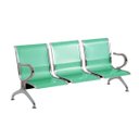 Ver imagem 1 de Cadeira Longarina Cromada 3 Lugares Verde