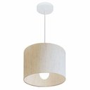 Ver imagem 1 de Lustre Pendente Cilíndrico Md-4054 Cúpula em Tecido 30x21cm Linho Bege - Bivolt