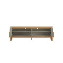 Ver imagem 3 de Rack / Bancada Fl 1.80m Estilo Retrô para Tv até 65'' Cor Off White / Cinamomo