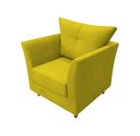Ver imagem 3 de Kit Namoradeira + 1 Poltrona Decorativa Isis Couro Amarelo Pés Madeira Ms Decor