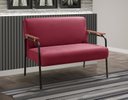 Ver imagem 2 de Poltrona Namoradeira Jade 2 Lugares Braço Fixo - Suede Bordô