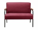 Ver imagem 4 de Poltrona Namoradeira Jade 2 Lugares Braço Fixo - Suede Bordô
