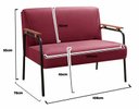 Ver imagem 3 de Poltrona Namoradeira Jade 2 Lugares Braço Fixo - Suede Bordô
