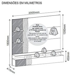 Painel Bello 16219 DJ Móveis - Off White/Demolição - 3
