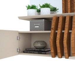 Painel Bello 16219 DJ Móveis - Off White/Demolição - 2