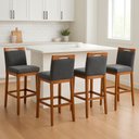 Ver imagem 2 de Kit 4 Banquetas Alta Cozinha Gourmet Conforto Suede:Suede Cinza