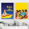 Kit 2 Quadros Beatles Yellow Submarine 24x18cm - com Vidro:madeira Branca - 1