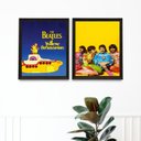 Ver imagem 2 de Kit 2 Quadros Beatles Yellow Submarine 24x18cm - com Vidro:madeira Branca