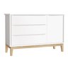 Jogo de Quarto para Bebê Completo 3 Portas Classic New Branco Fosco com Natural - MoveisAqui - 4