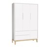 Jogo de Quarto para Bebê Completo 3 Portas Classic New Branco Fosco com Natural - MoveisAqui - 6