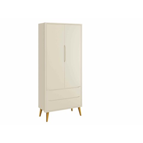 Guarda-Roupa para Quarto Infantil Retrô 2 Portas Classic New:Areia/Madeira