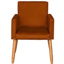 Ver imagem 1 de Poltrona para Quarto Infantil Tecido Suede Resistente Espaço Pequeno Pés de Madeira Estudo