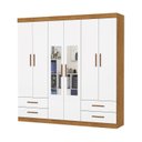 Ver imagem 3 de Guarda-Roupa 6 Portas 4 Gavetas com Espelho Infantil Perola Branco/Cinamomo
