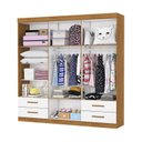 Ver imagem 2 de Guarda-Roupa 6 Portas 4 Gavetas com Espelho Infantil Perola Branco/Cinamomo
