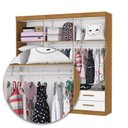 Ver imagem 7 de Guarda-Roupa 6 Portas 4 Gavetas com Espelho Infantil Perola Branco/Cinamomo